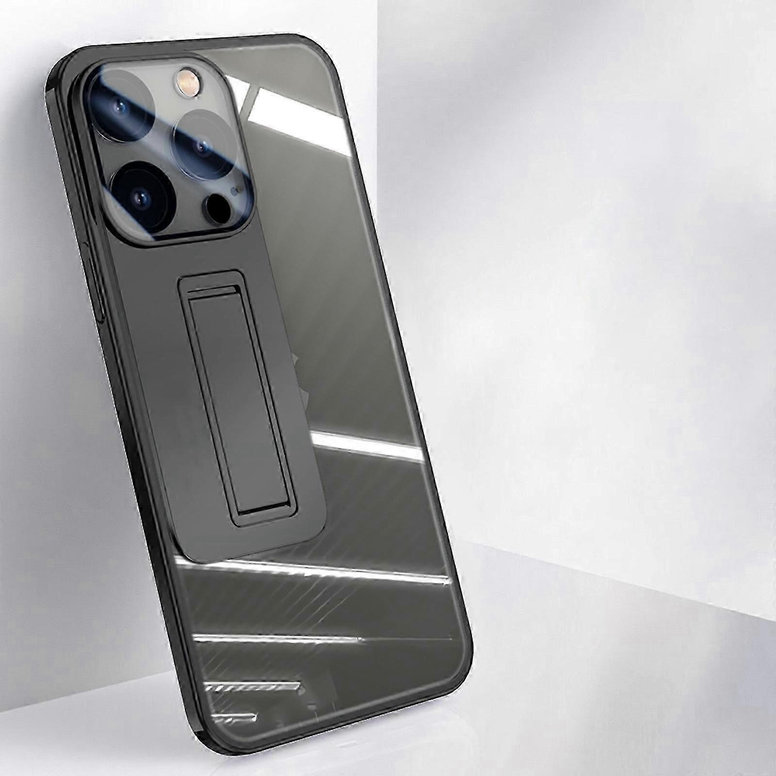 حافظة شفافة لهاتف iPhone 15 Pro Max / 15 Ultra مع واقي شاشة ، حامل مسند مسند مغناطيسي مدمج