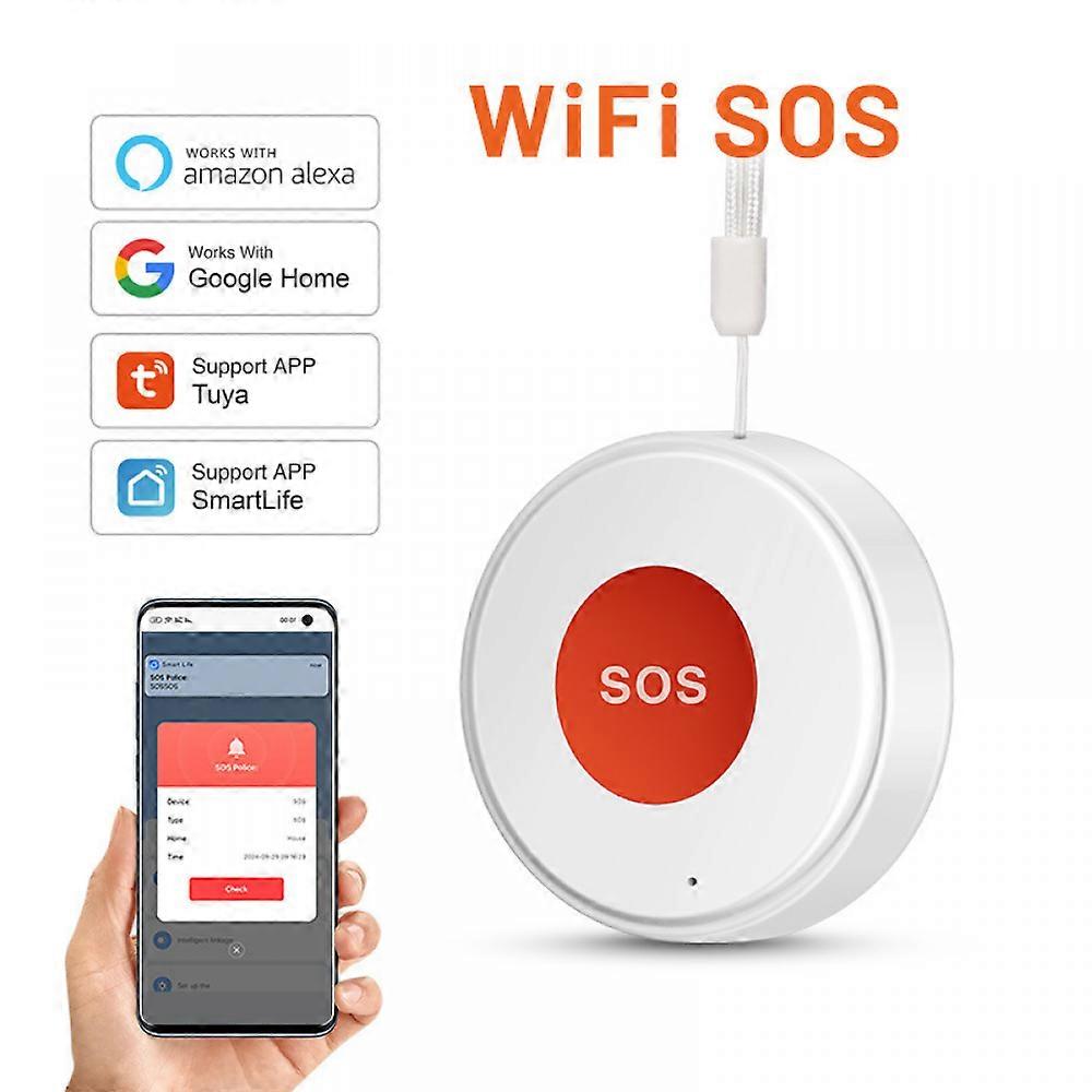 Mini Tuya WIFI Elderly SOS Button Waterproof Emergency Panic Sensor