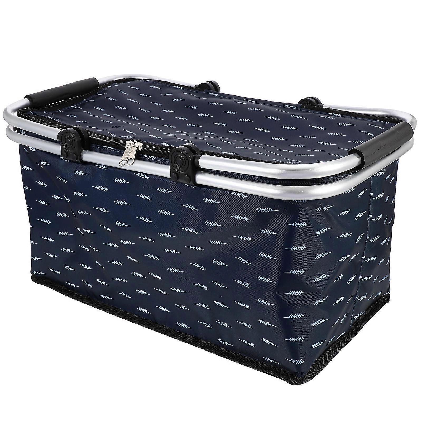 Insulation Box 1Pcs Blue Aluminum Frame Foldable Storage Insulation Bag for Storage Use