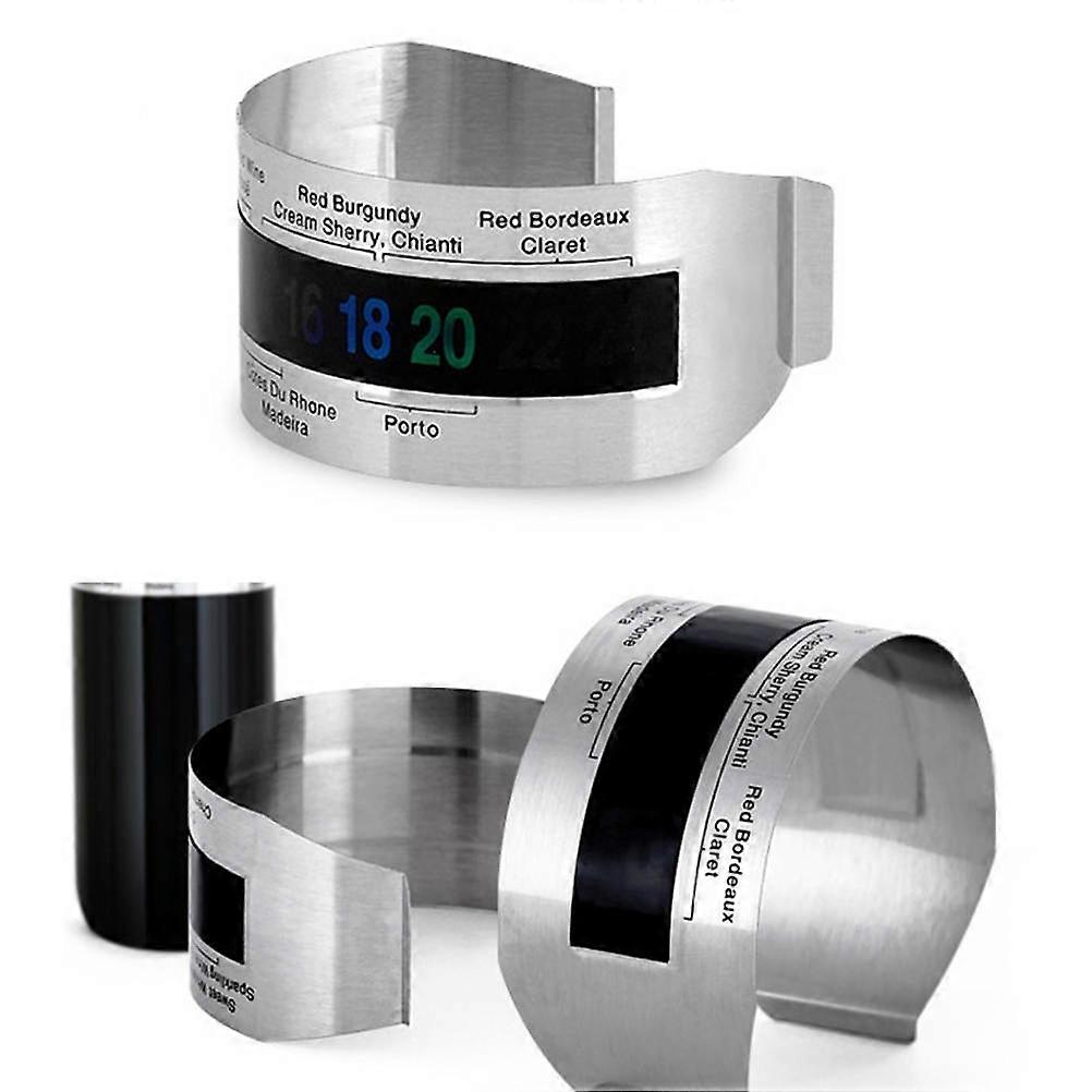 Digital Thermometer Bracelet Stainless Steel Reusable Sensor with LCD Display for Kitchen, Bar, and Home Use