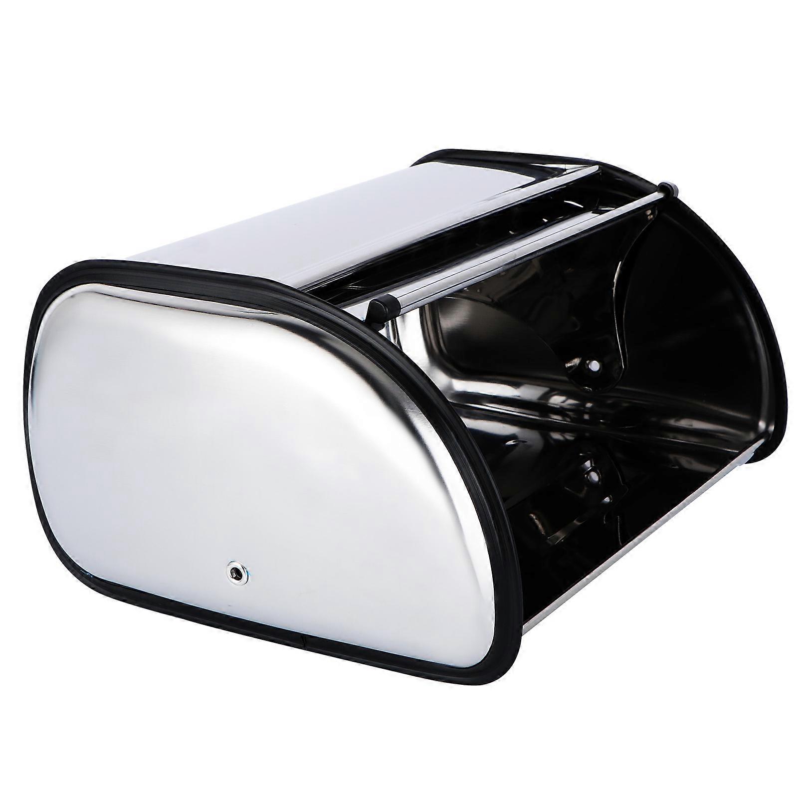 Home Use Bread Storage Case Non Slip Base Large Size 43.5X27X18CM Silver 1Set