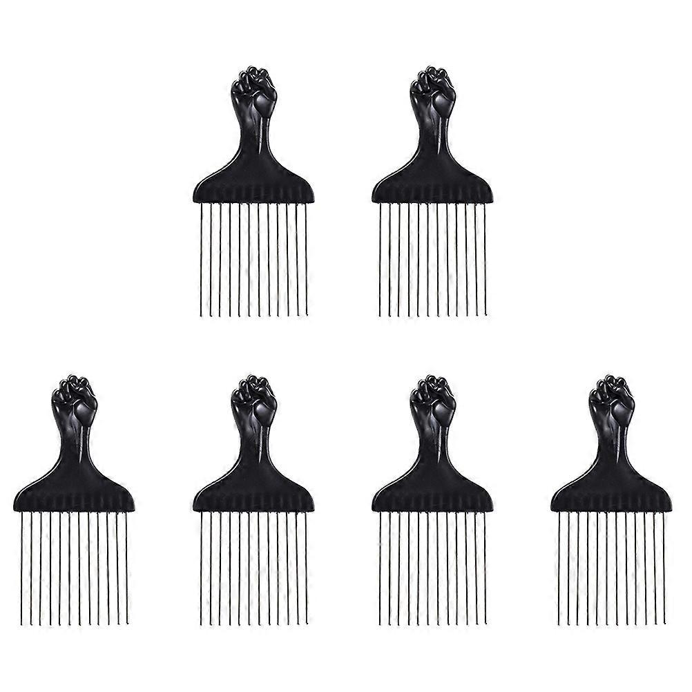 6Pcs Afro Pick Combs Steel Pick Combs Afro Braid Combs Hair Styling Tools