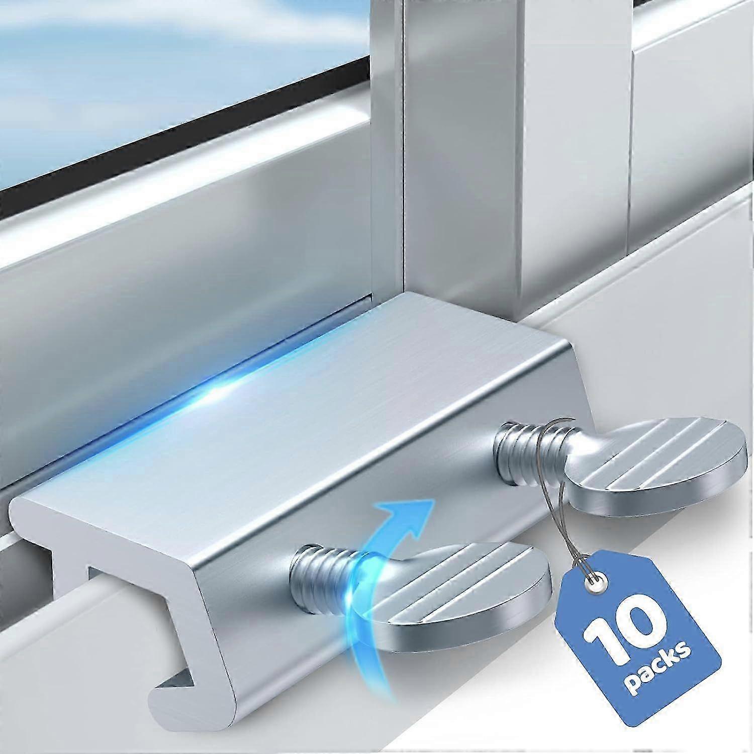 Sliding Window Locks Up and Down Window Security - 10 Set Child Proof Home Safety Glass Ve SZRH A-J