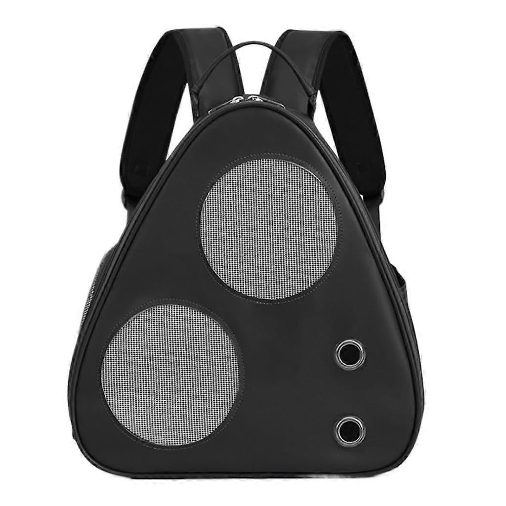 Cat Carrier Backpack, Stylish Triangle Design, Portable Foldable Cat Bag, Breathable Pet Carrier for Cats, Black