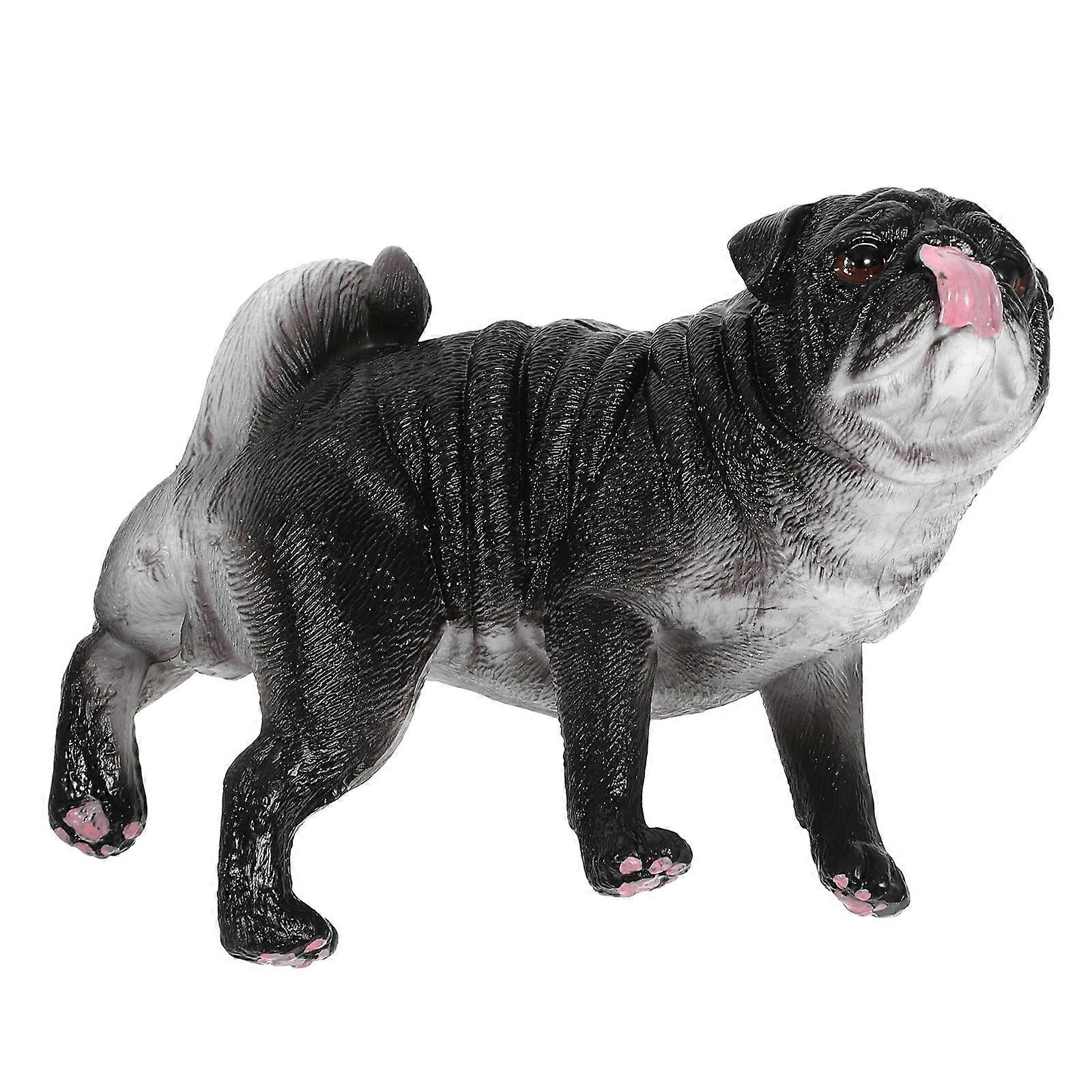 Realistic Pug Figurine Decorative Dog Ornament for Home Office Desk Tabletop Fine Details and Stable Structure for Animal Lovers