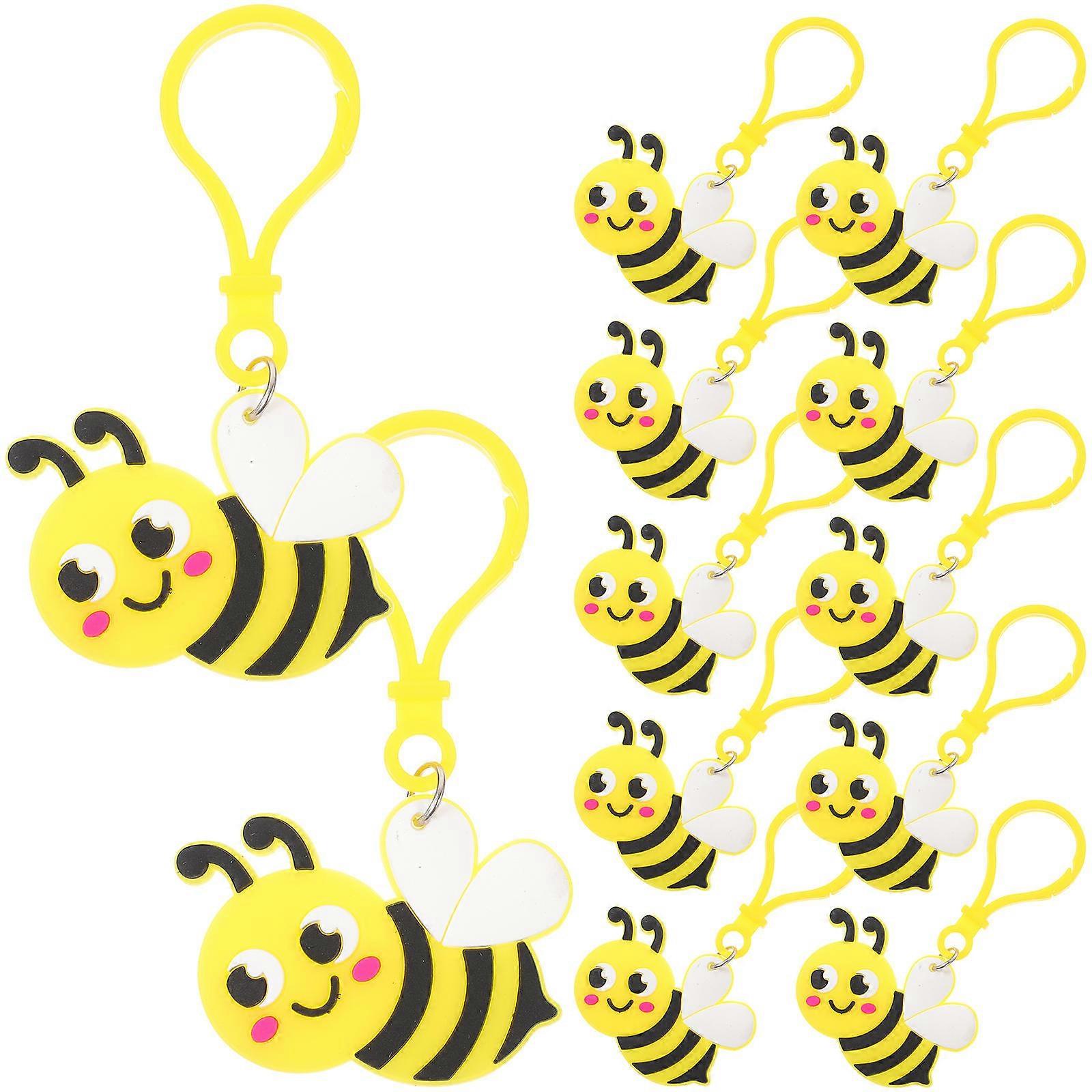 Cute Bee Keychains Small Bee Keychain for Decor 24Pcs Assorted Color