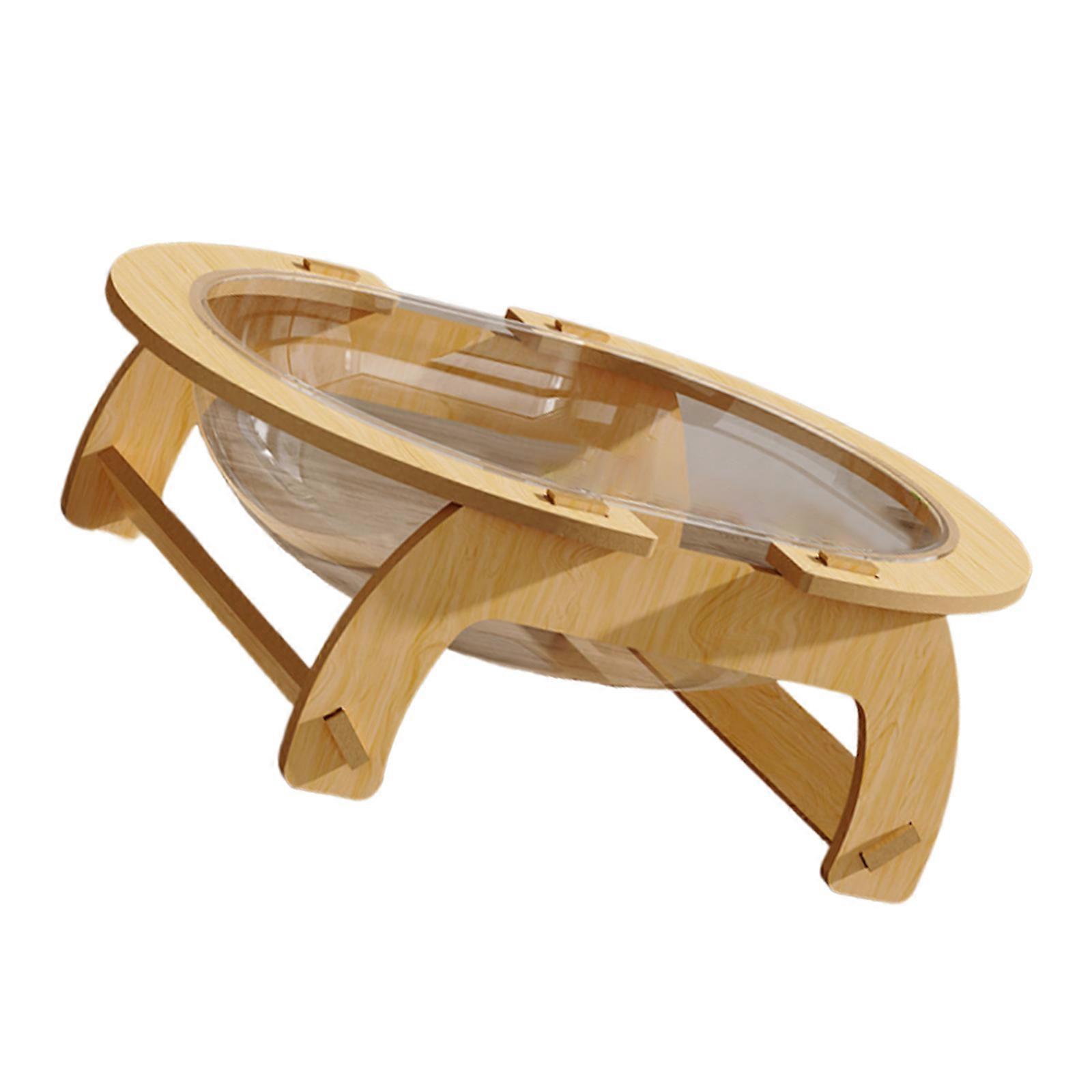 Lit pour chats clair Soft Large Pet Hideaway Lit transparent surélevé avec support en bois Lit de sommeil pour chats Lit transparent Multicolore