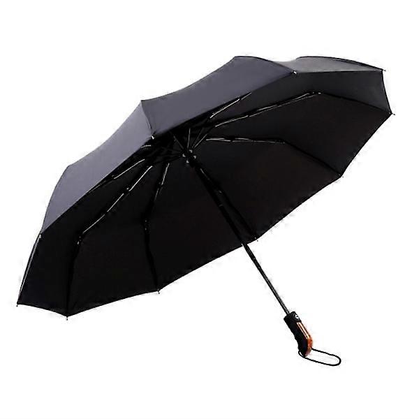 Foldable umbrella, black compact solid folding umbrella for men.