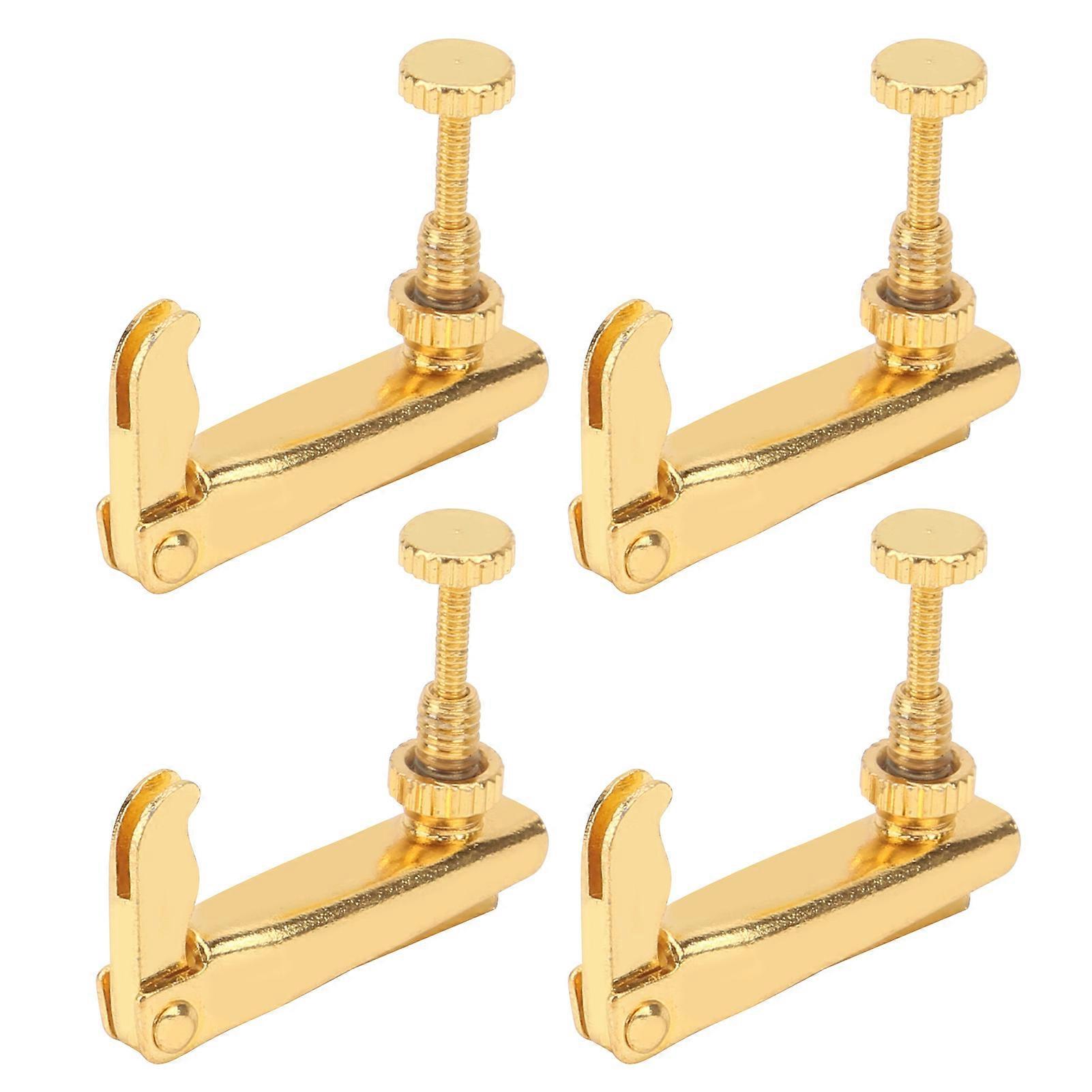 4Pcs Violin Fine Tuners 3/4‑4/4 Cello String Tool Replacement Instrument AccessoriesGold