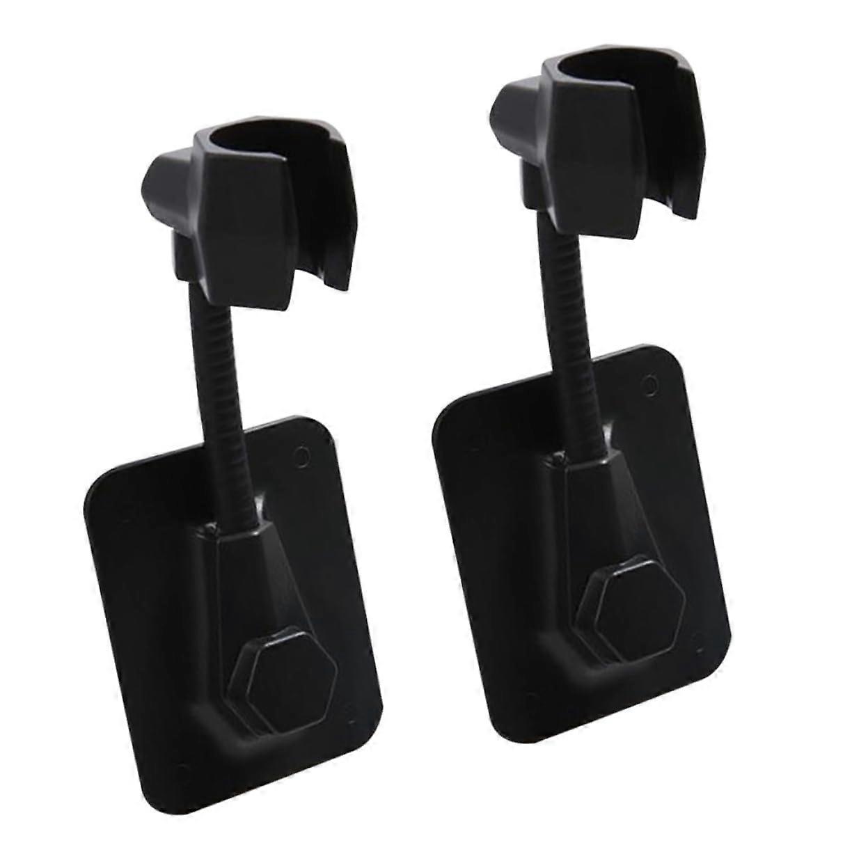 Shower Base Holder Pack of 2, Adhesive Suction Cup Wall Mount for Shower Head, Black Shower Head Shelf Compatible with Most Rails