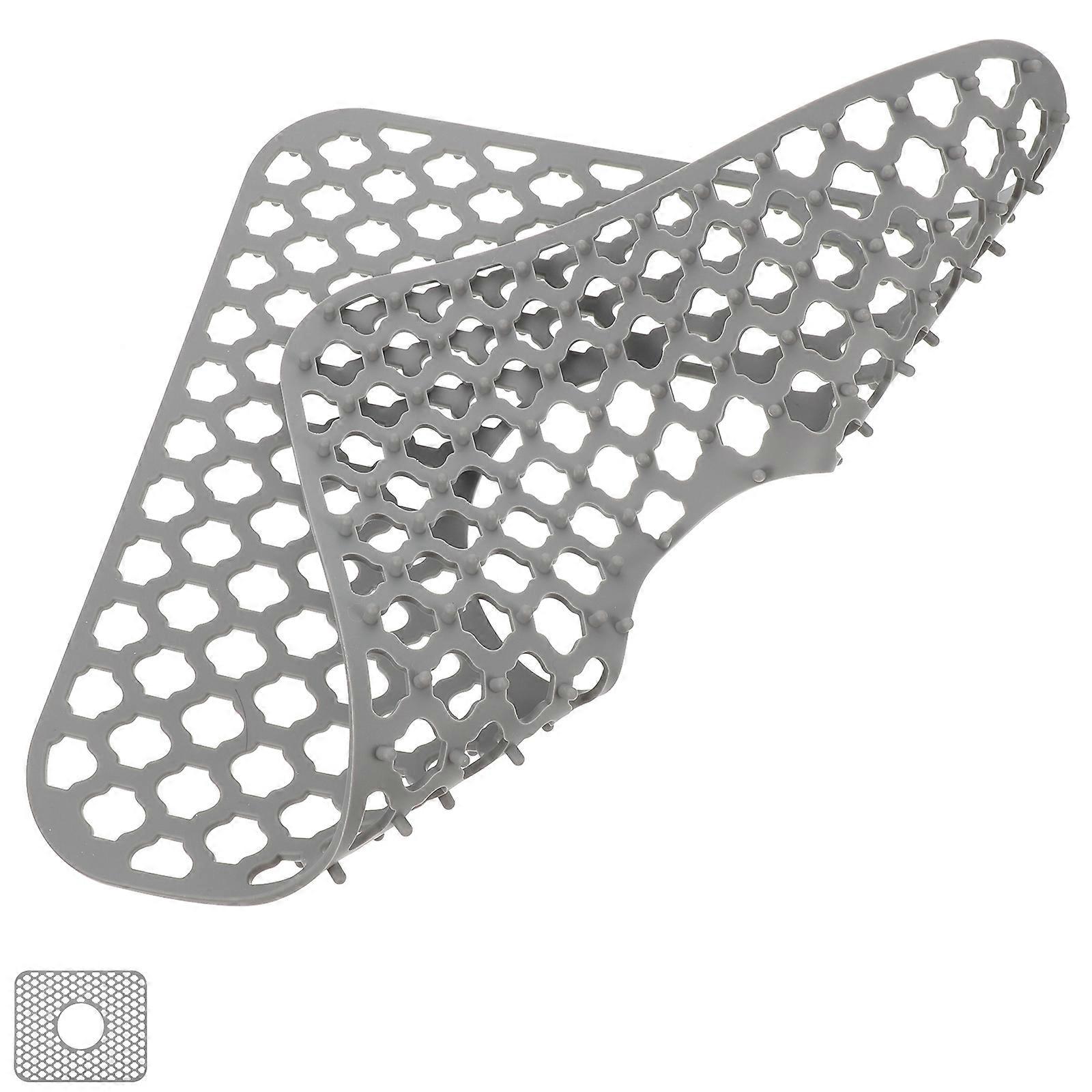 Sink Antiskid Cushion Kitchen Silicone Sound Insulation Mat For Use Grey 1Pcs