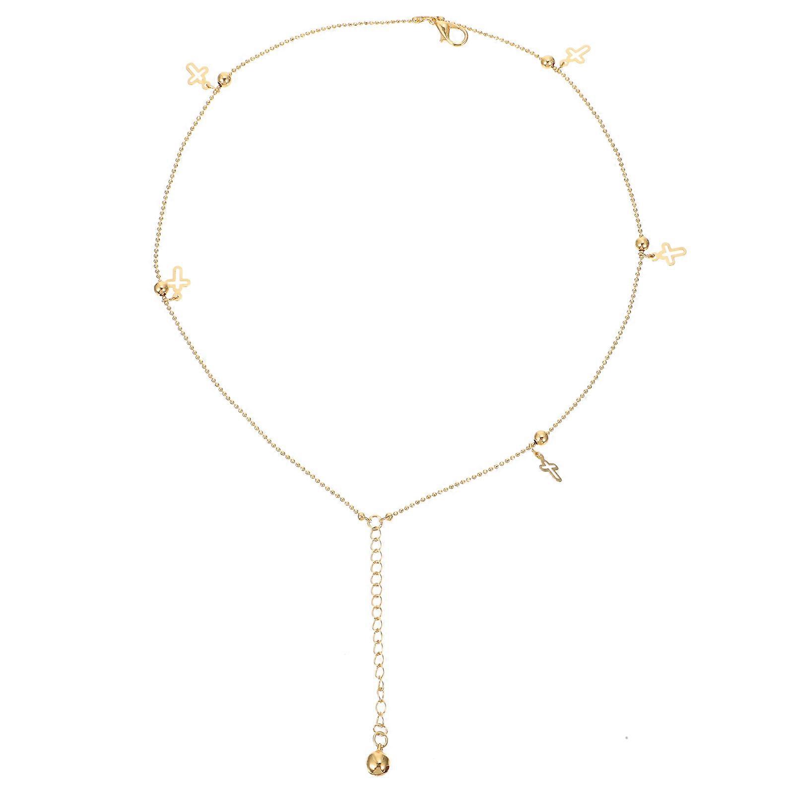 1pc DoubleLayer Cadena de Pie de Moda Duradera Cadena de Tobillo para Niña (Dorado)