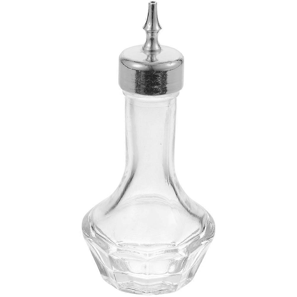 Silver Glass Bitters Bottle for Home Use with Leakproof Seal and Removable Plug 3.5 oz