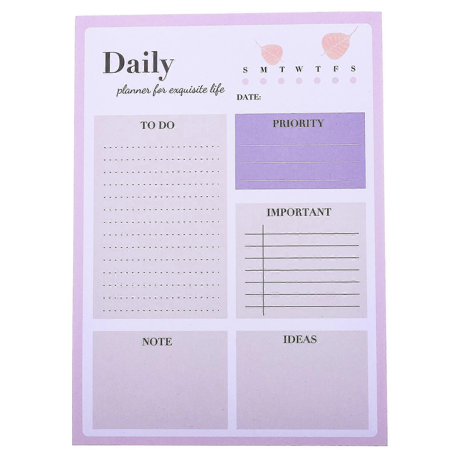 Violet Daily Planner Notepad for Office Use Made of Premium Paper with Ample Writing .5 x 11 inches