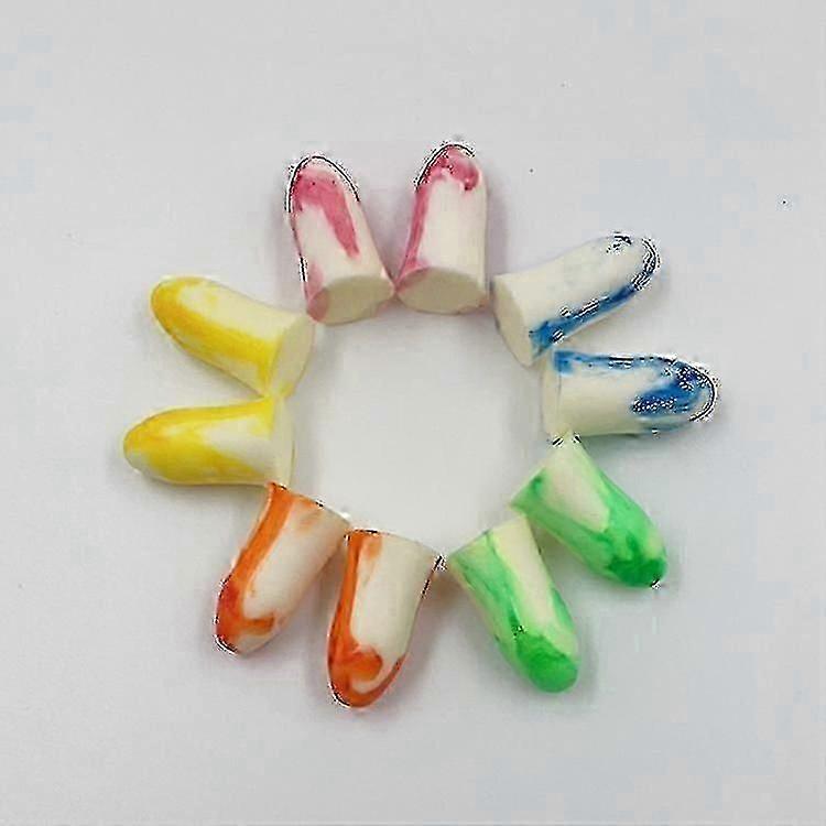 Colorful Two-Tone Bell Earplugs, Slow Rebound Memory Foam for Sleeping - 5 Pairs Multi-Color