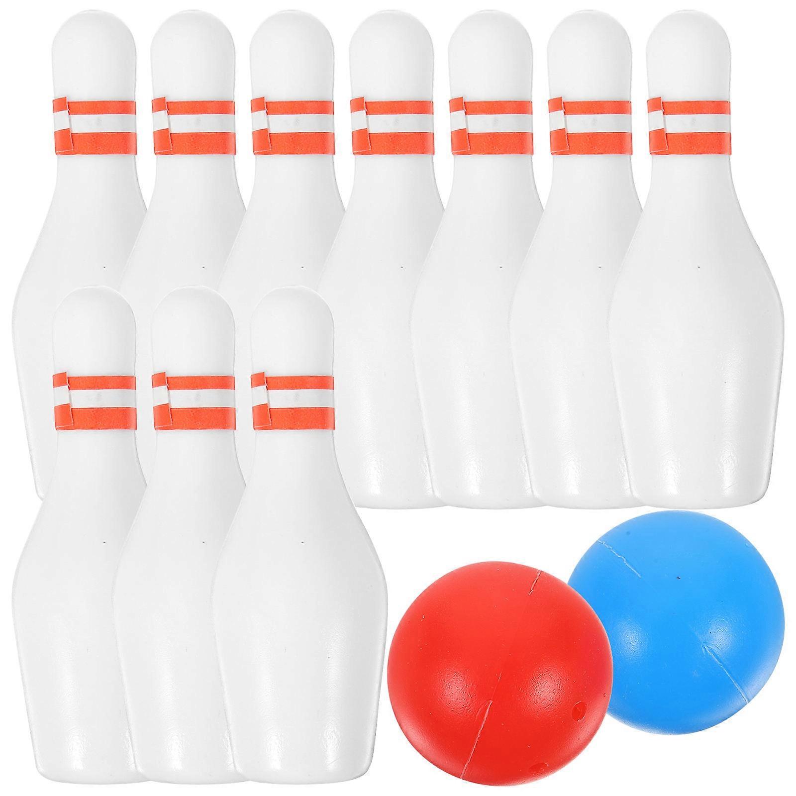 Miniature Bowling Set Made of Synthetic Material for Decoration Use Assorted Color