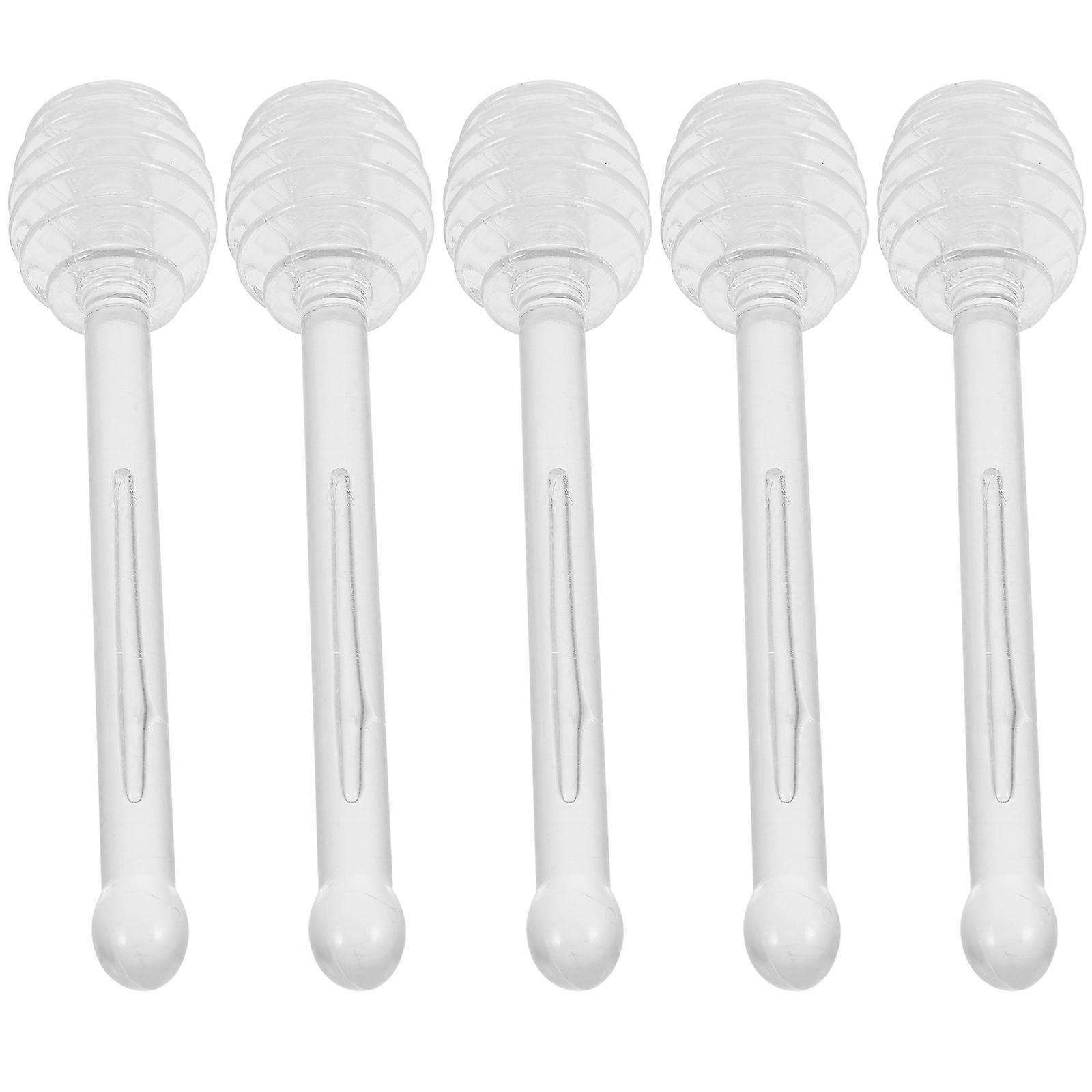 Honey Stirring Stick for Drinks Made of Plastic Transparent Color Great for Coffee Tea 5pcs
