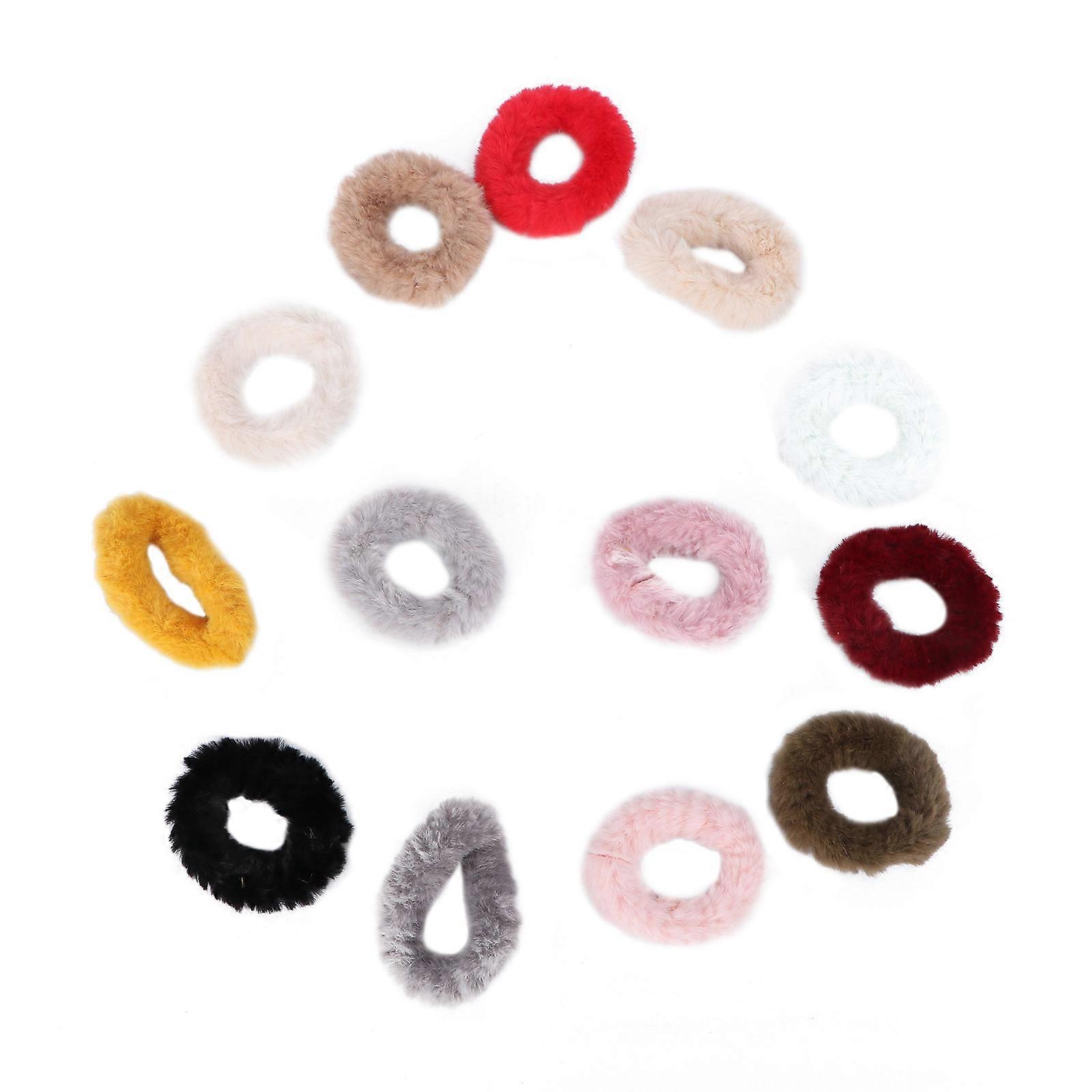 13PCS Elastici Per Capelli In Peluche, Fasce Per Capelli In Tessuto Elastico Per Le Donne, Supporti Per Coda Di Cavallo Alla Moda Per Varie Occasioni