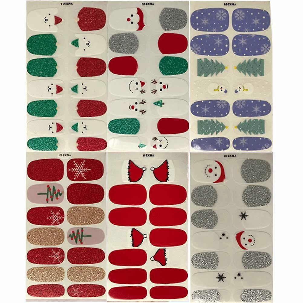 DIY Nail Sticker Decals In Assorted For Holiday Events 6Pcs Removable