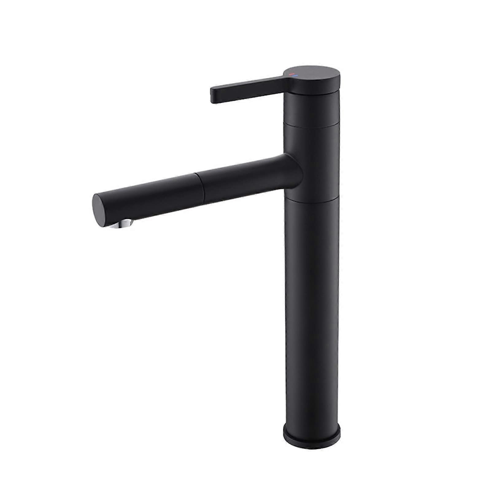 Singlehole bathroom faucet with pullout sprayer for hot and cold, brass singlehandle retractable washbasin faucet for bathroom.