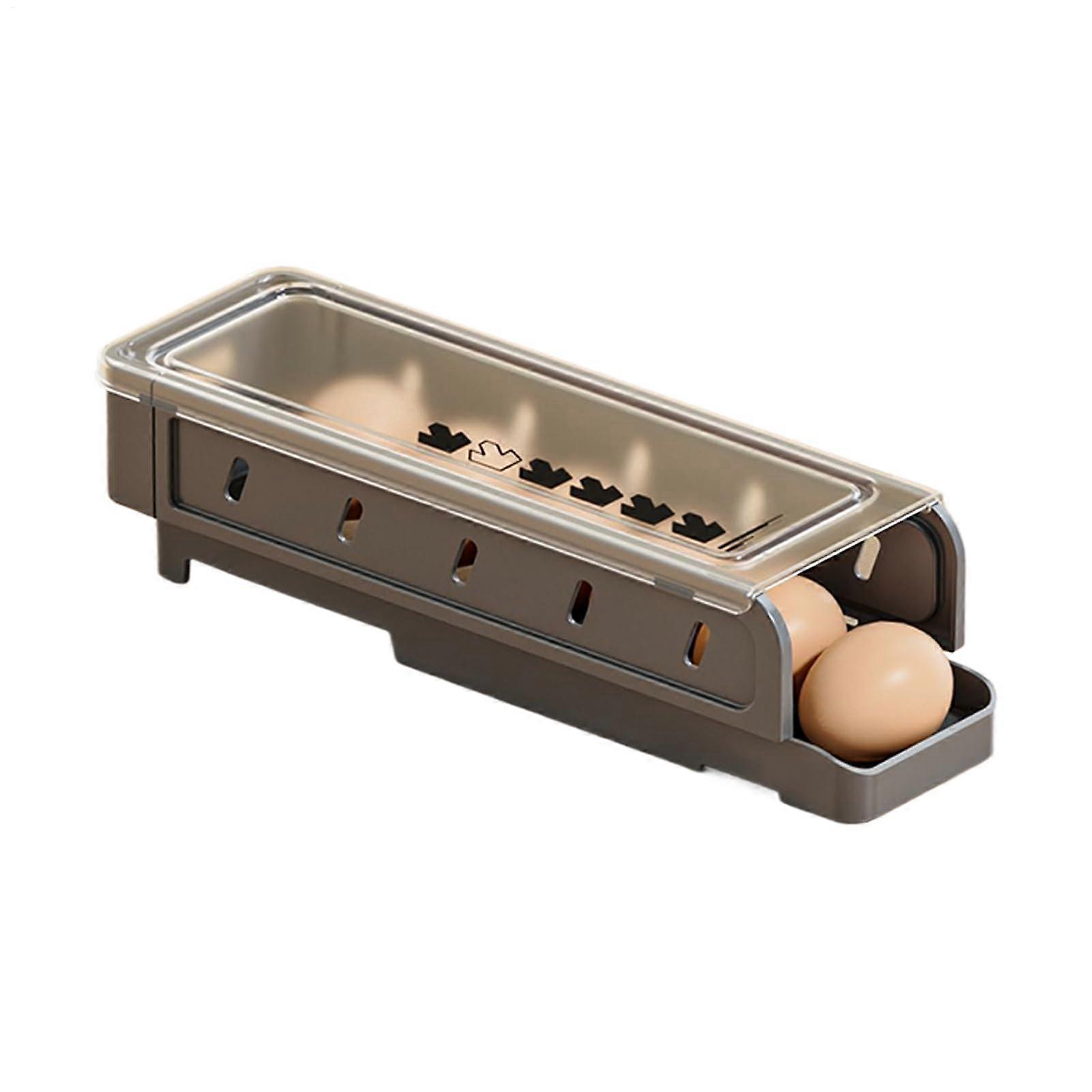 Egg Container - Sliding Egg Tray Refrigerator Dispenser | 14-Egg Capacity Roll Tray Organizer