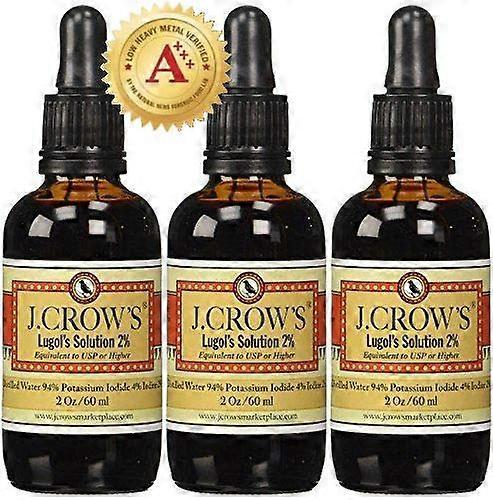 J.crow's Lugol's Solution Of Iodine 2% 2 Oz Three Pack (3 Bottles)