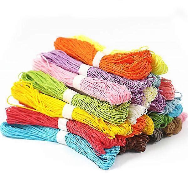 24 Bundles Colorful Paper Rope Handmade Gift Links Paper Tag Jute Diy Craft Educ