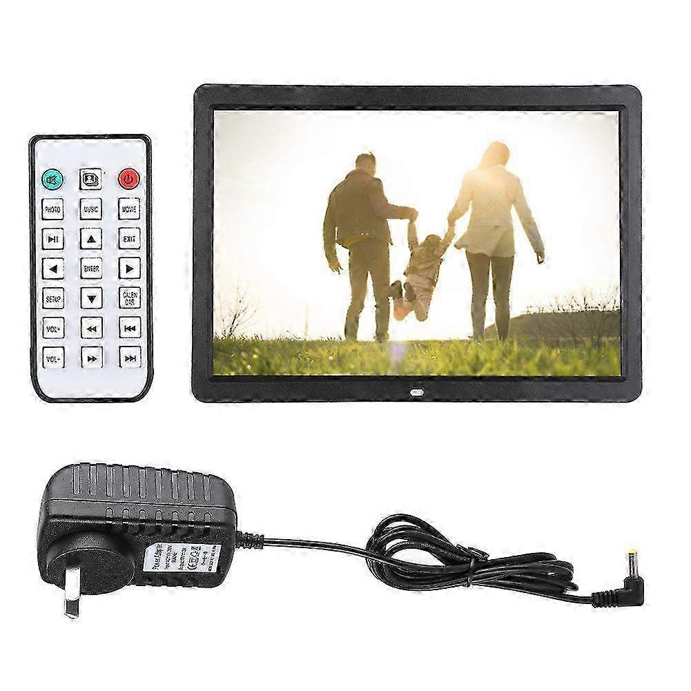 15.4 Multifunction Digital Photo Frame with Remote Control - 1280x800 Display in Black for Stunning Photo Slideshows