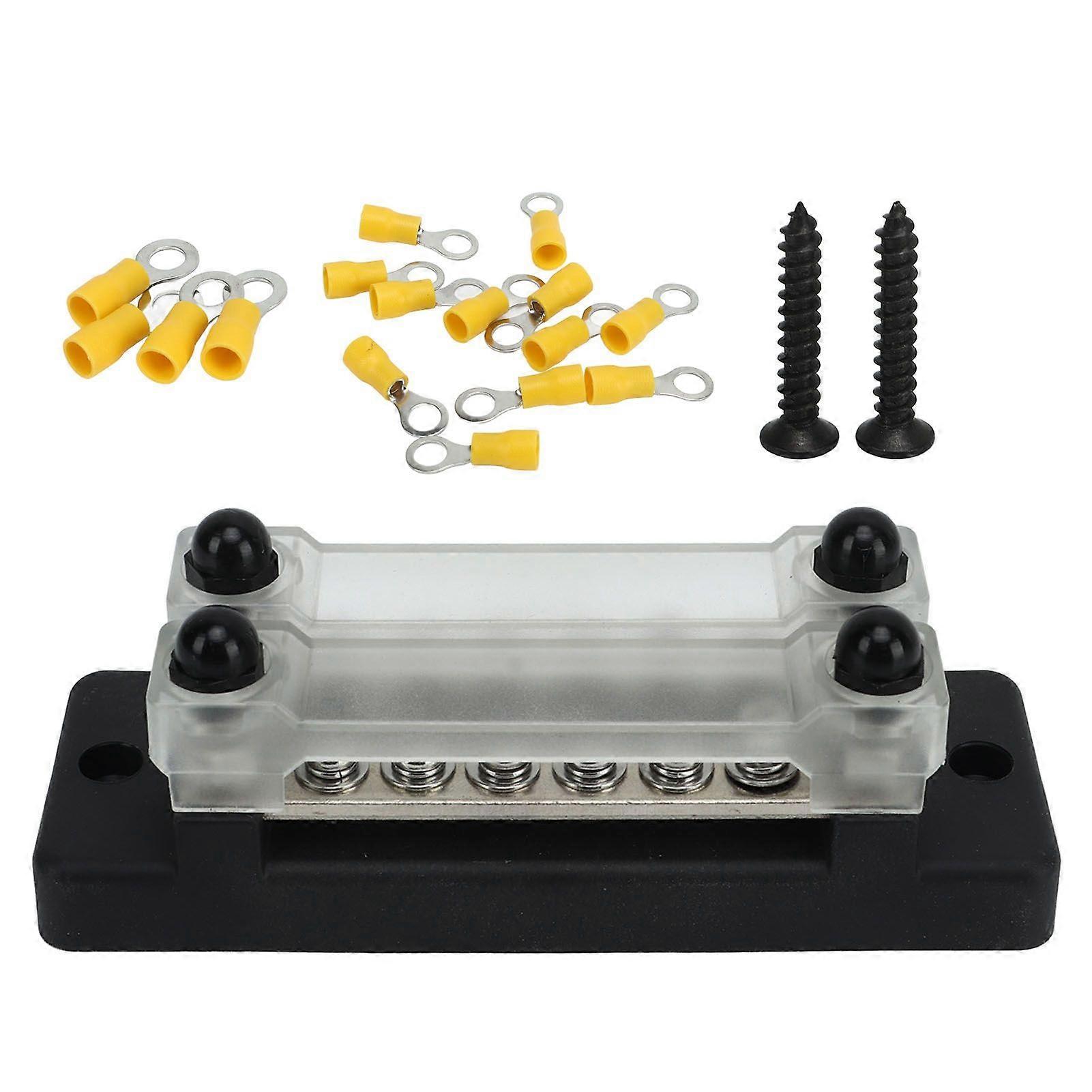 Power Distribution Block for Cars RVs Boats 6 Terminal Dual Row 150A