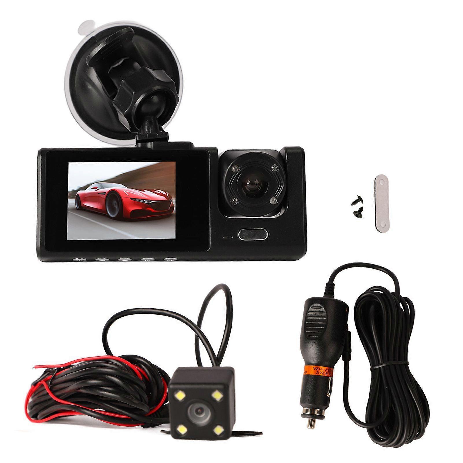 Car Dash Camera 1080P HD Triple Recorder Wide Angle