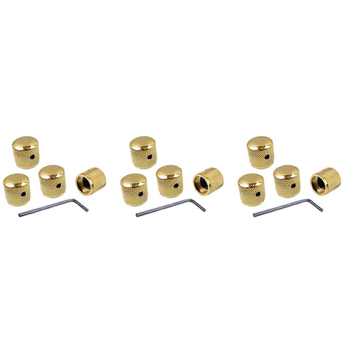 12Pcs Metal Volume Tone Dome Tone Guitar Speed Control Knobs with Screws for Strat