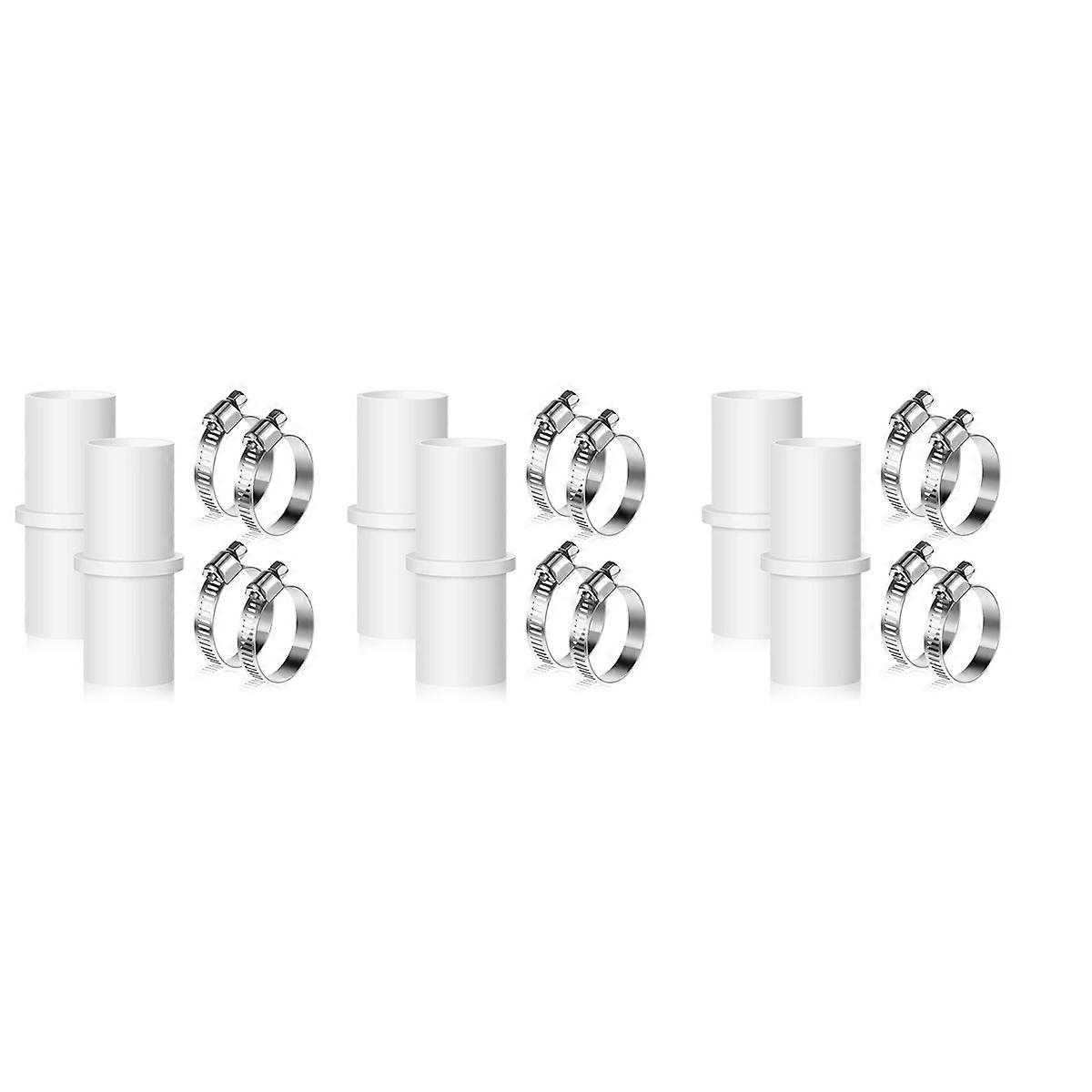 6 Pieces Washing Machine Drain Hose Connectors Washer Extension Adapter with 12 Pieces Drain Hose Cl