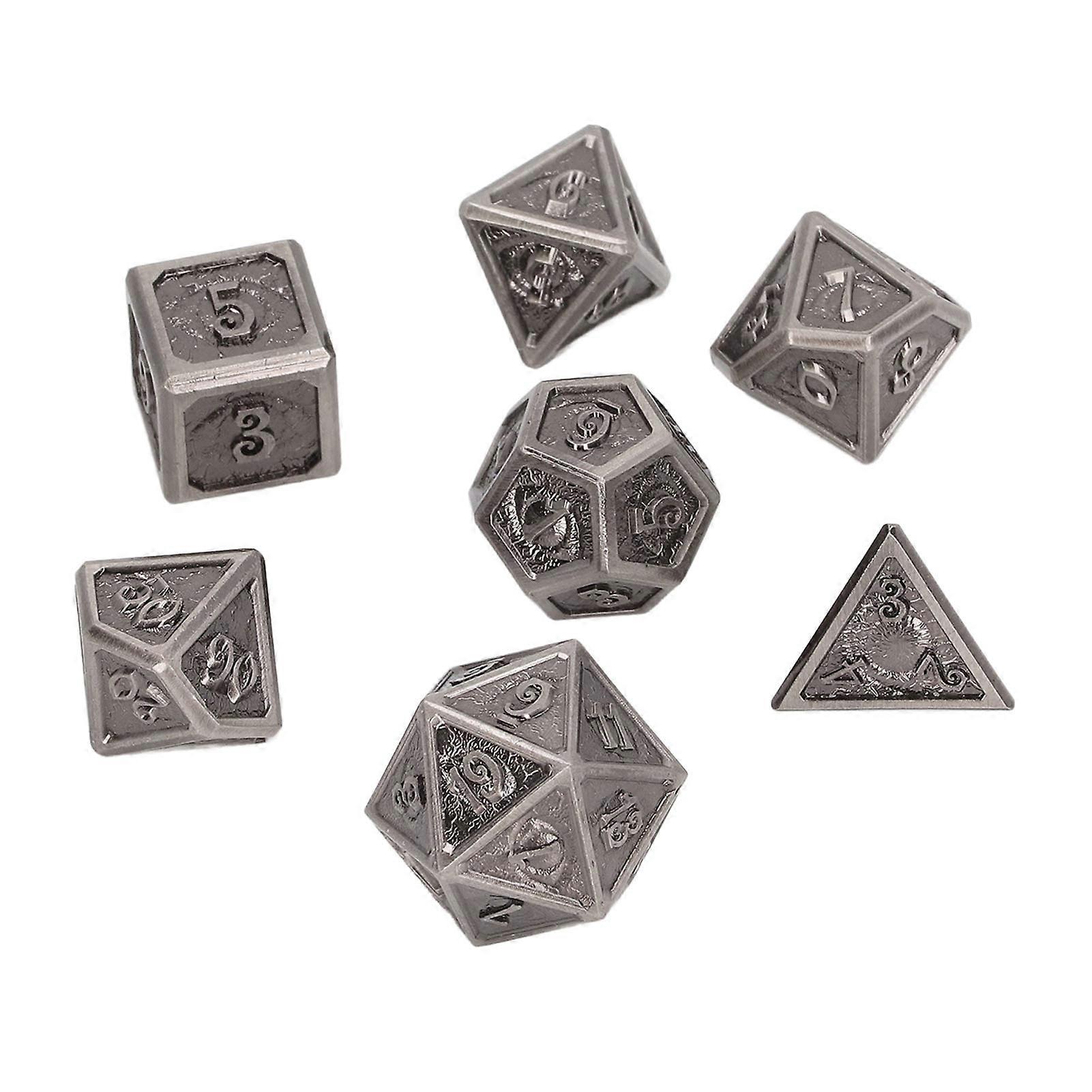 7pcs Rolling Dice Set Metal Role Playing Polyhedral Color Beautiful Dices Toy for Teaching Type B