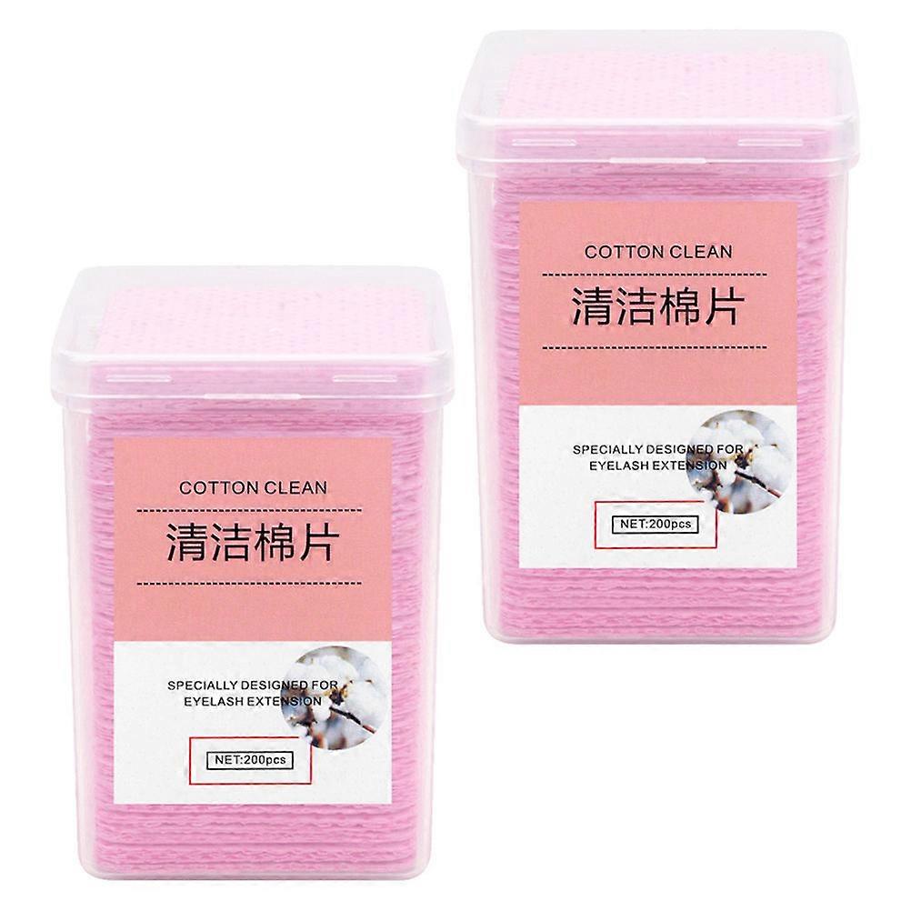 Glue Cleaner Eyelash Glue Wipers Pink Daily Use Non-Woven Fabric Prevent Clogging 400Set
