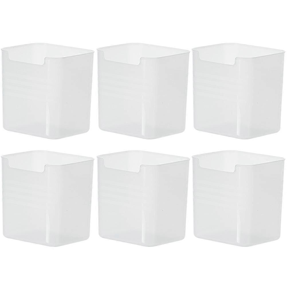 Fridge Storage Box 6Pcs Rectangular Organization Solution For Home Kitchen Transparent PP Material