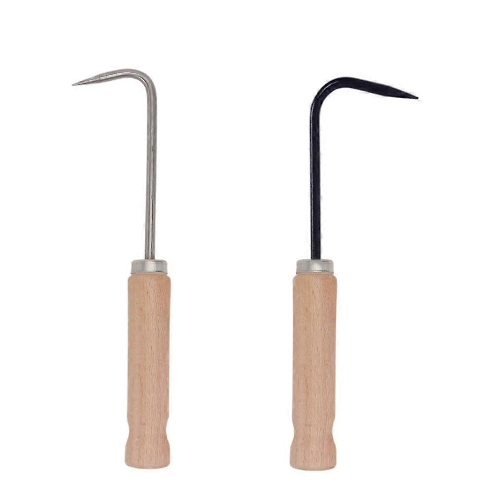 Garden Weeding Tool with Stainless Steel Curved Lever for Loosening Soil and Removing Roots Easily