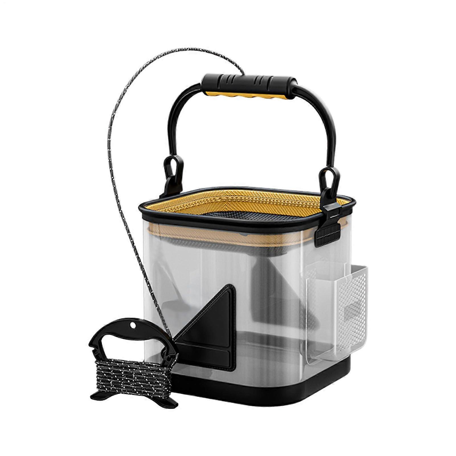 Angling Bait Bucket Transparent Fishing Container, Foldable EVA Fish Basket