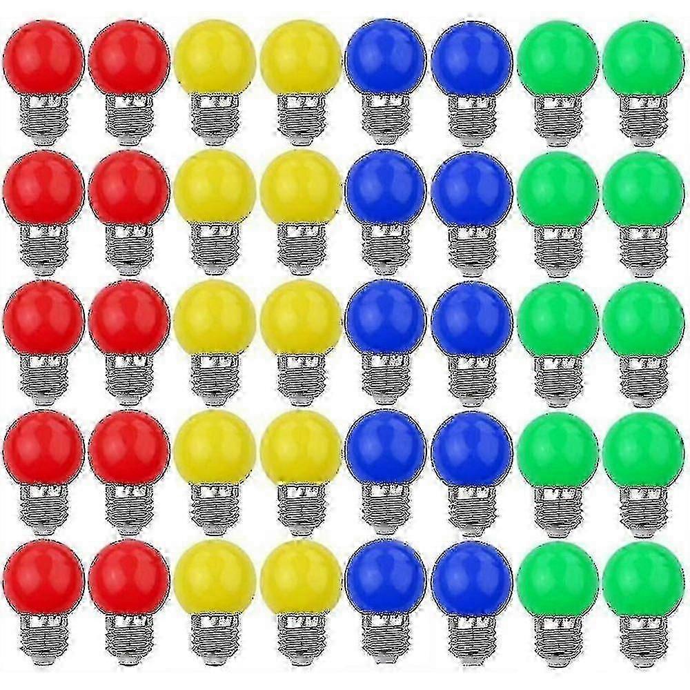 40X Ampoules Led Colores E27 Lumire Dcorative Et Design 240 Lumens Ac220V-240V Lampe De Dcoration Couleurs Mlanges Rouge Jaune Bleu Vert [E SZRH