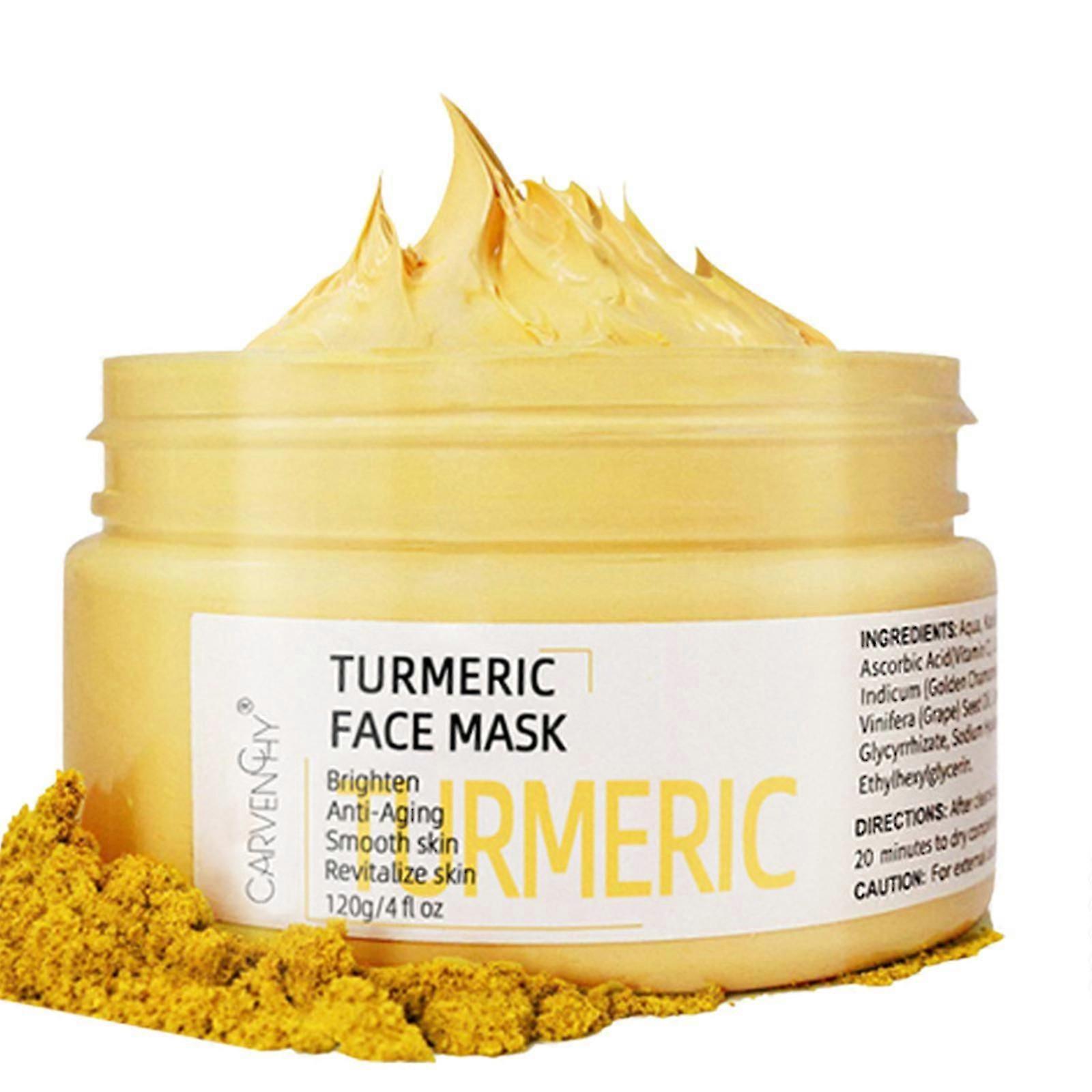 Turmeric Vitamin C Clay Mask for Dark Spots, Clay Facial Mask for Blackheads, Pores, Wrinkles, Fine Lines, Hydrating, Clarifying, Cleansing