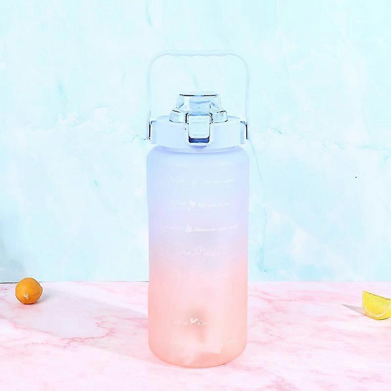 Student-Friendly Water Bottle with Straw and Time Marker for Fitness and Sports