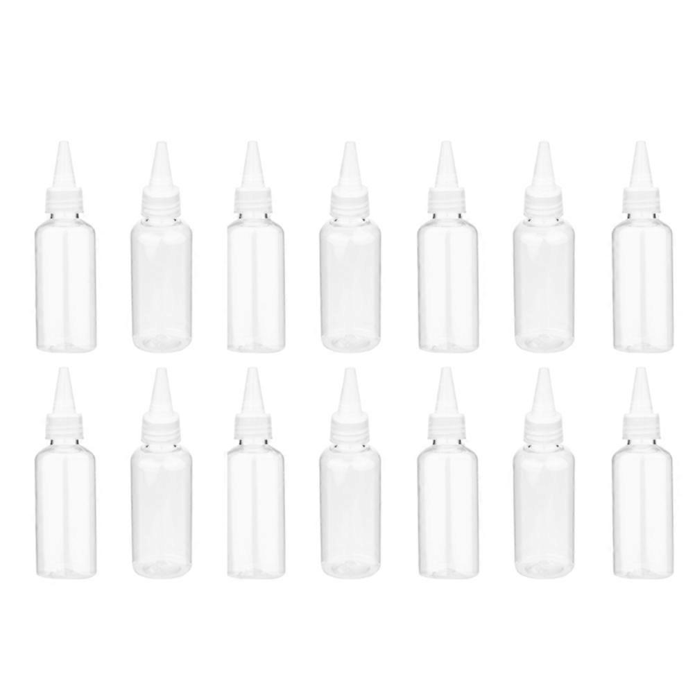 14pcs 60ml Pointed Mouth Bottle Transparent Sample Bottle Empty Container