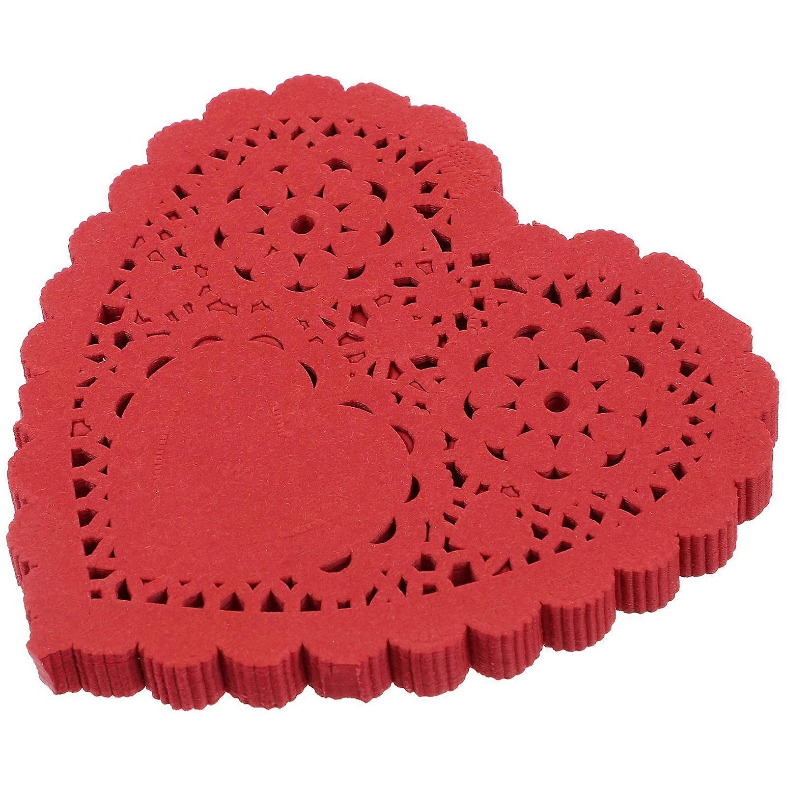 100pcs μαξιλάρια χαρτιού τροφίμων σε σχήμα καρδιάς για κέικ και κηλίδες πετρελαίου
