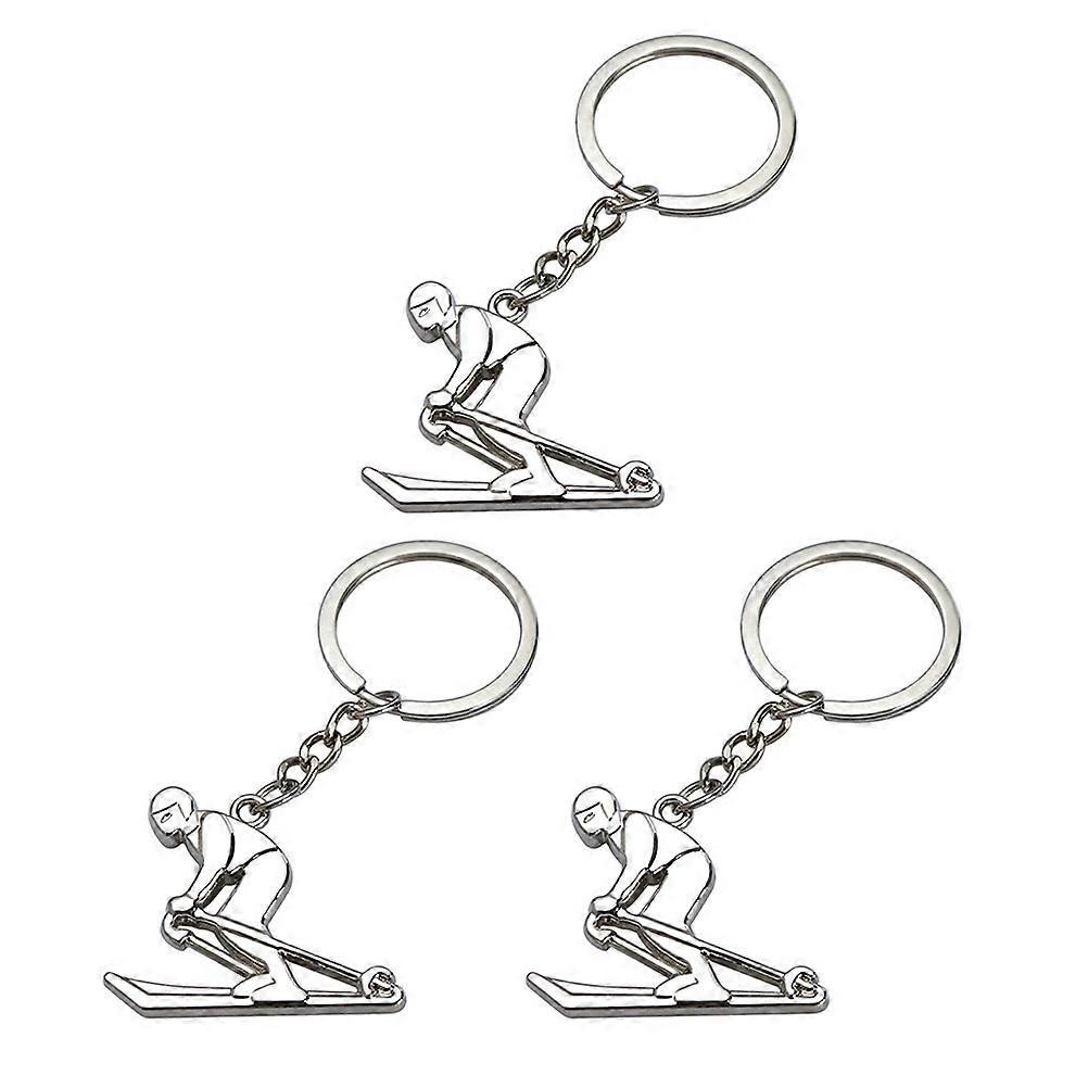 Portable Keychain Decor Skiing Snowman Suitable For Any Occasion 3Set
