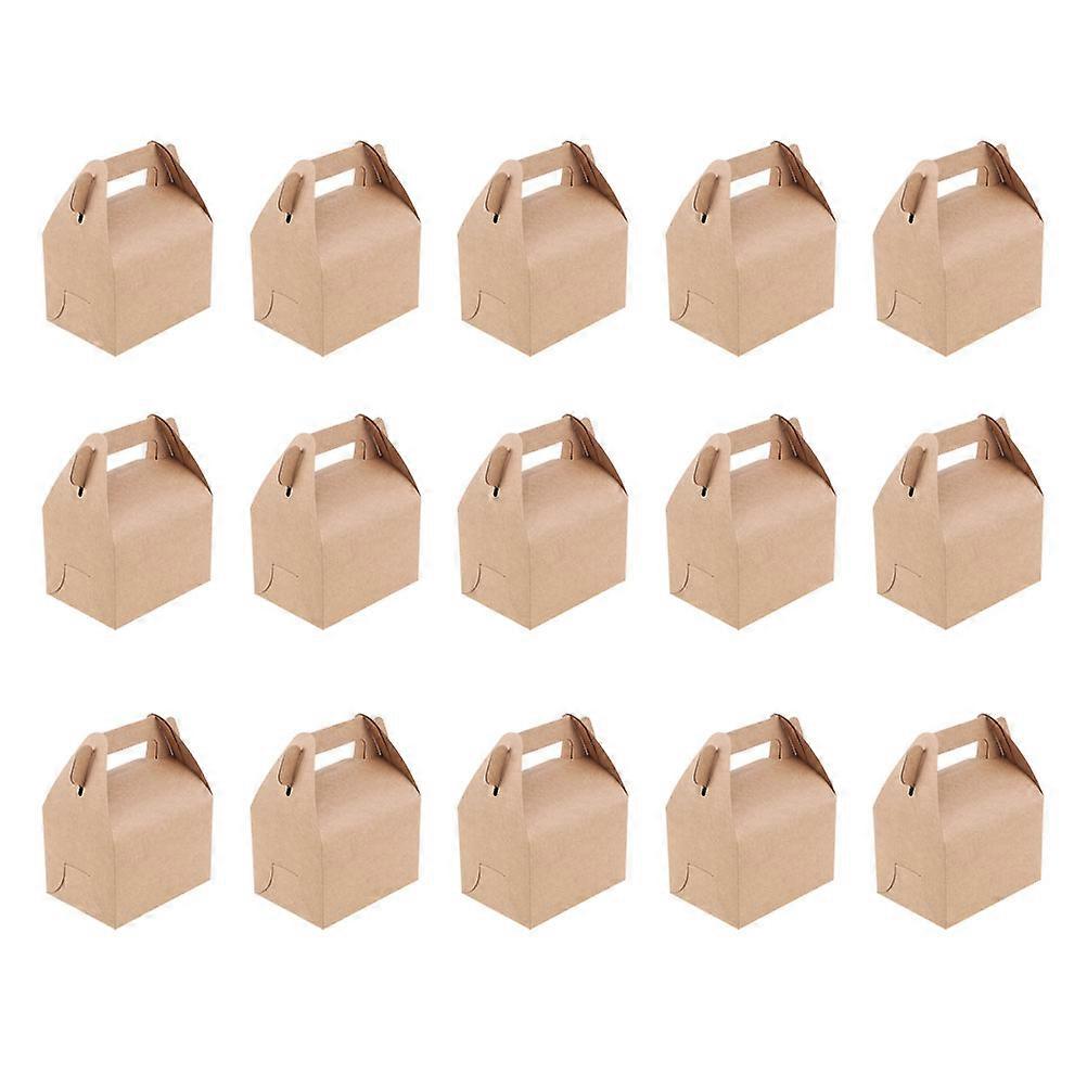 Brown Kraft Paper Candy Tote Box Foldable Storage Container for Party Favors 15 Pcs Small Size