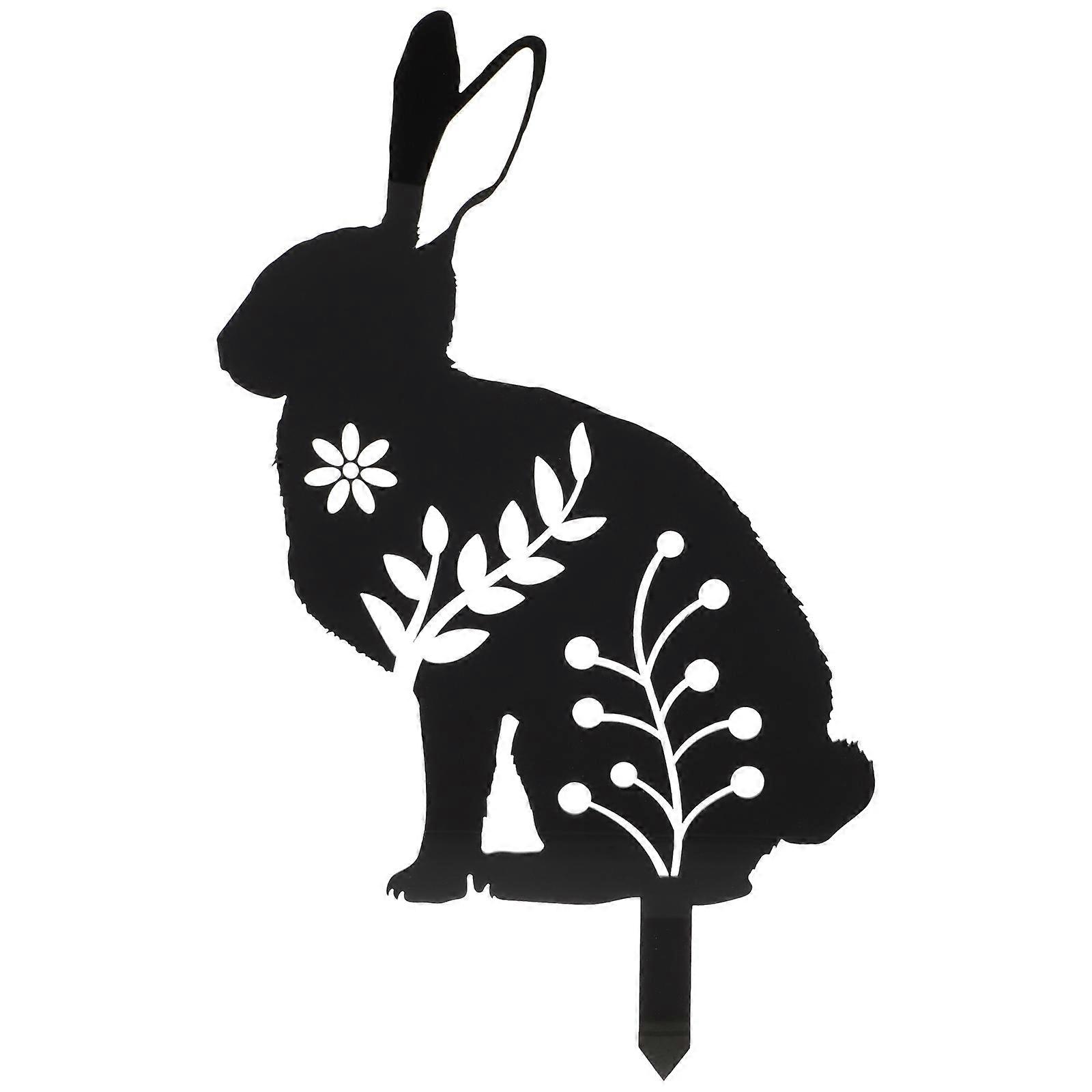 Festive Atmosphere Creating Easter Bunny Yard Sign For Families Courtyards Black 1Pack