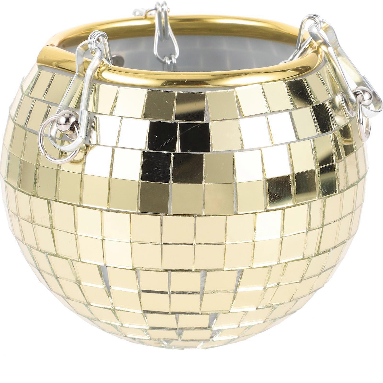 Hanging Spherical Planter With Chain Disco Ball Design For Home Gardening And Office Use 45x10cm 1Set