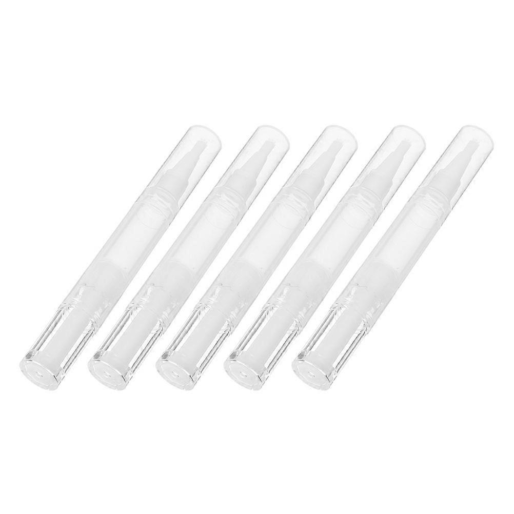 5pcs Refillable Nail Oil Brush Pens & Transparent Lip Gloss Tubes – Multi Purpose Cosmetic Containers for Cuticle Oil, Foundation & Lip Gloss