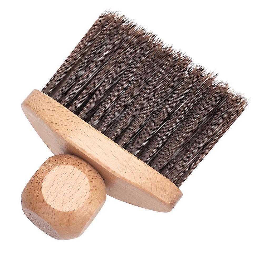 Soft Hair Cutting Neck Duster Brush with Plastic Handle Grip 1 Set for Cleaning Hair from Face and Neckline