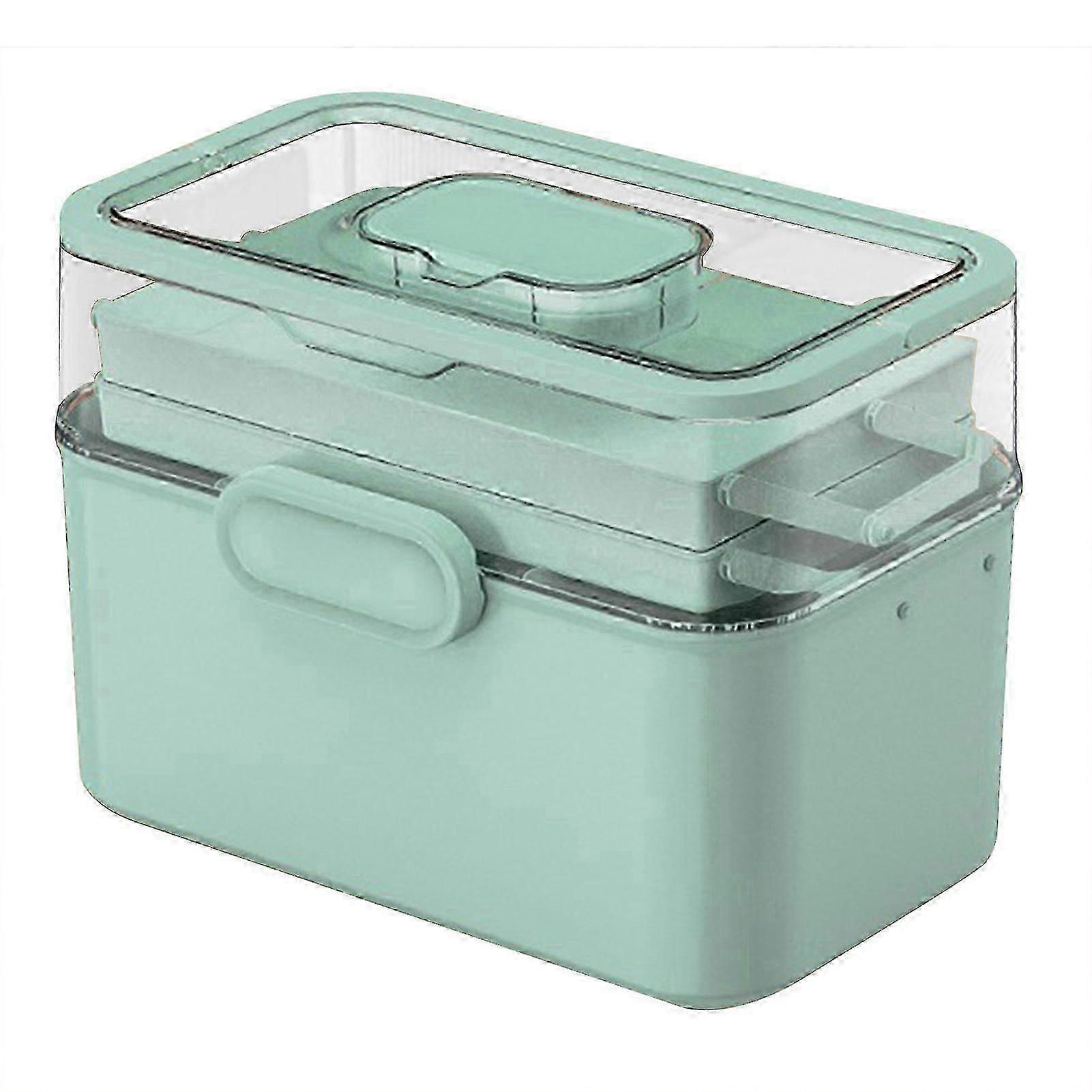 Large Plastic Medicine Organizer Includes A Small Pillbox - Multi-Layer First Aid Medical Storage Box