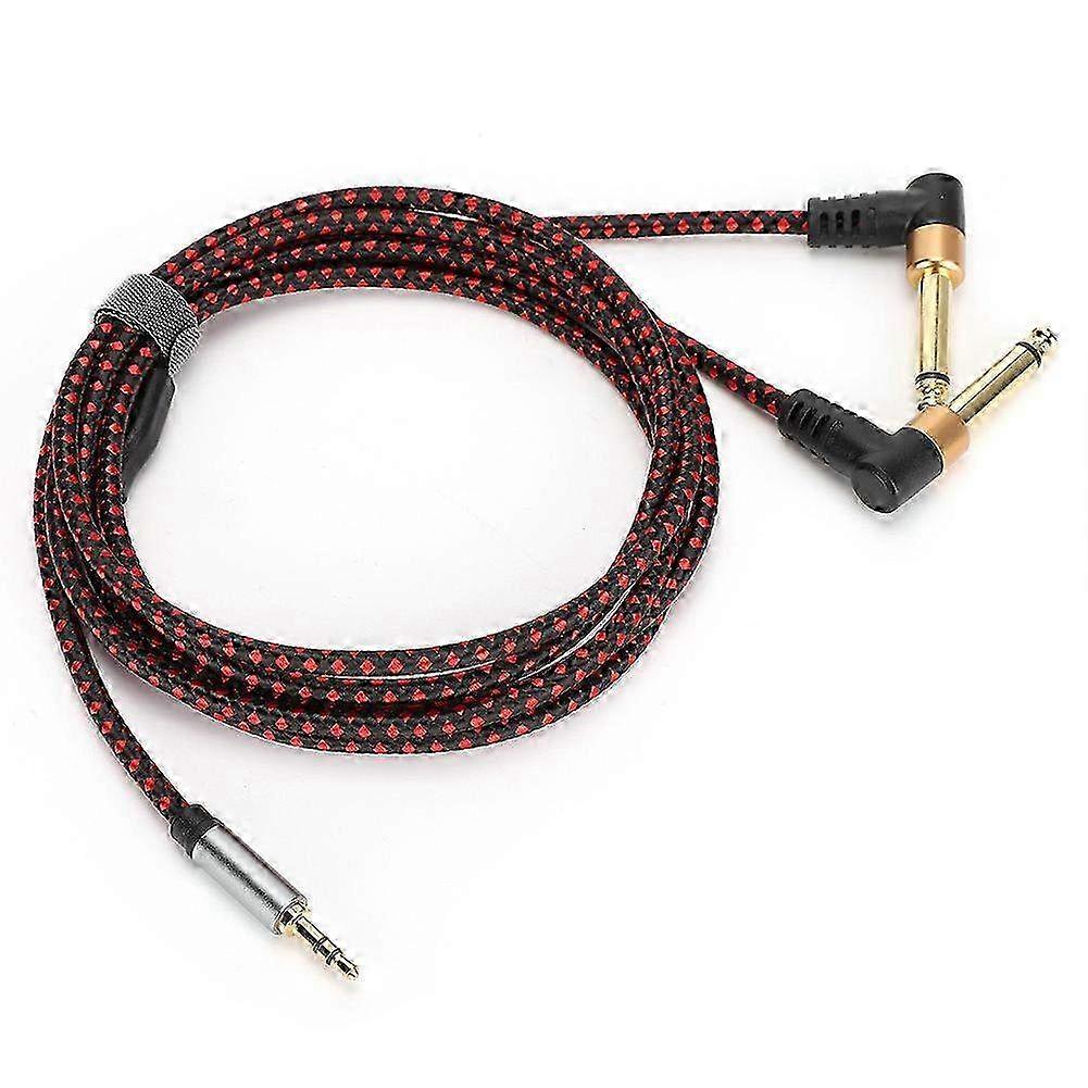 3.5mm TRS Male to Dual 6.35mm TS Male Mono Y-Type Splitter Cable - Compatible with Home Stereo Systems, Laptops, Amplifiers & Mixers